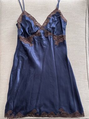 Leigh Bantivoglio Silk Lace Chemise Nightgown Sz Small